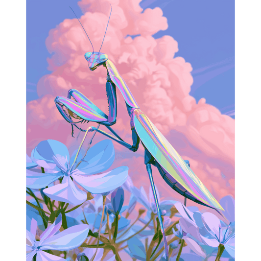 Mantis in Bloom | Paint by Number - Paint by numbers