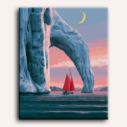 Moonlit Ice Arch | Paint by Number