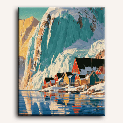 Mountain Village Cove | Paint by Number