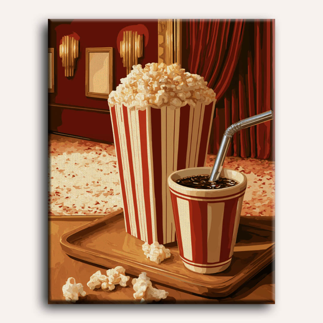 Pop-corn pour la soirée cinéma | Peinture à numéros