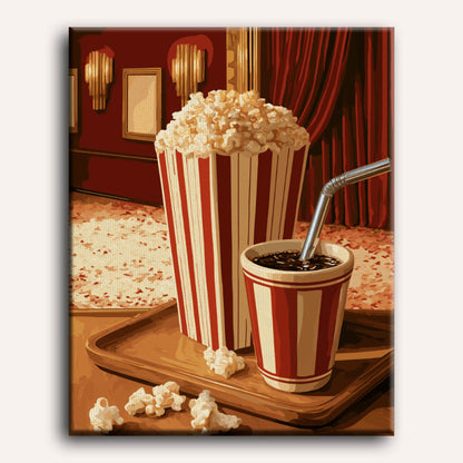 Pop-corn pour la soirée cinéma | Peinture à numéros