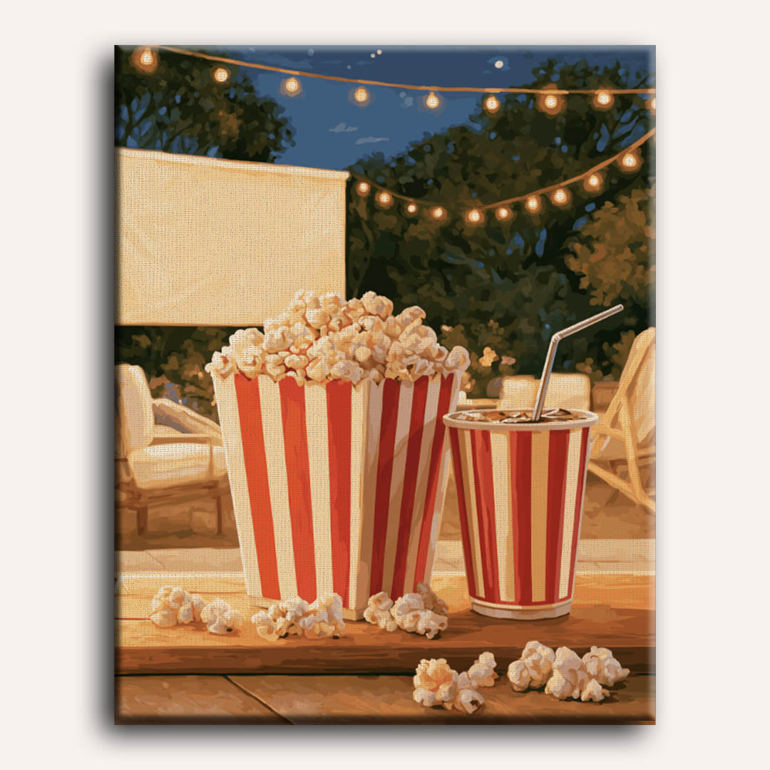Patio Popcorn Night | Paint by Number