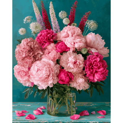 Peony Vase | Paint by Number - Paint by numbers