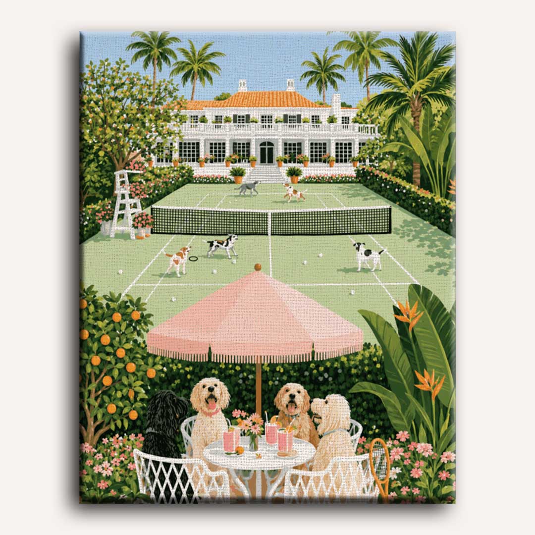 Club de tennis des caniches | Peinture à numéros