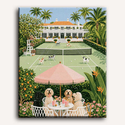 Club de tennis des caniches | Peinture à numéros