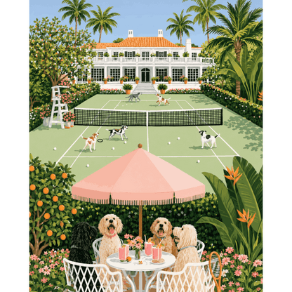 Poodle Tennis Club | Paint by Number - Paint by numbers