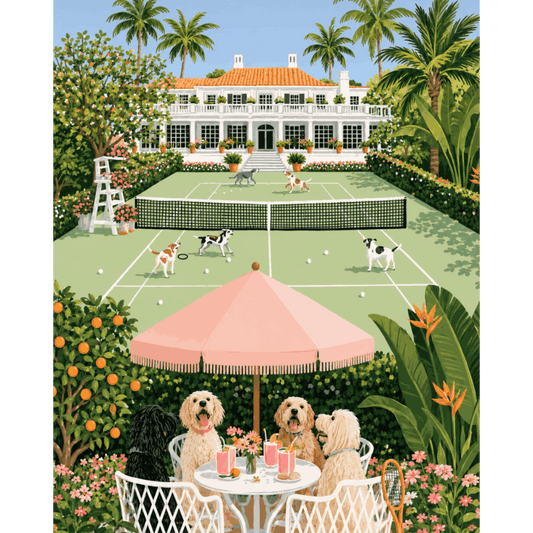 Poodle Tennis Club | Paint by Number - Paint by numbers
