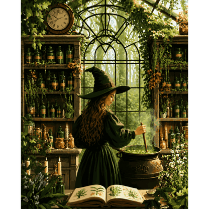 Potion Brewing Witch | Paint by Number - Paint by numbers
