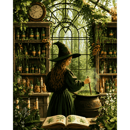 Potion Brewing Witch | Paint by Number - Paint by numbers