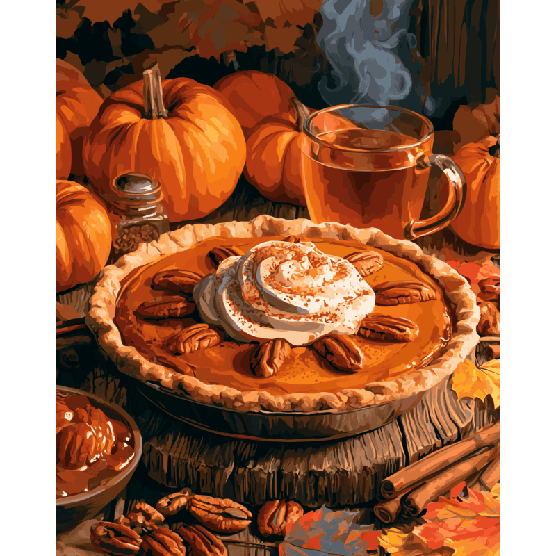 Pumpkin Pie Morning | Paint by Number - Paint by numbers