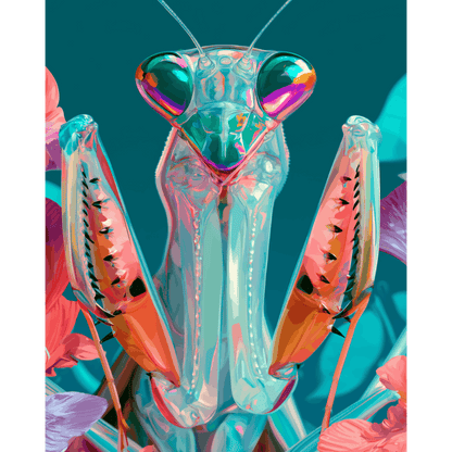 Rainbow Mantis | Paint by Number - Paint by numbers