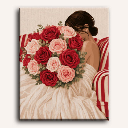 Red Rose Embrace | Paint by Number