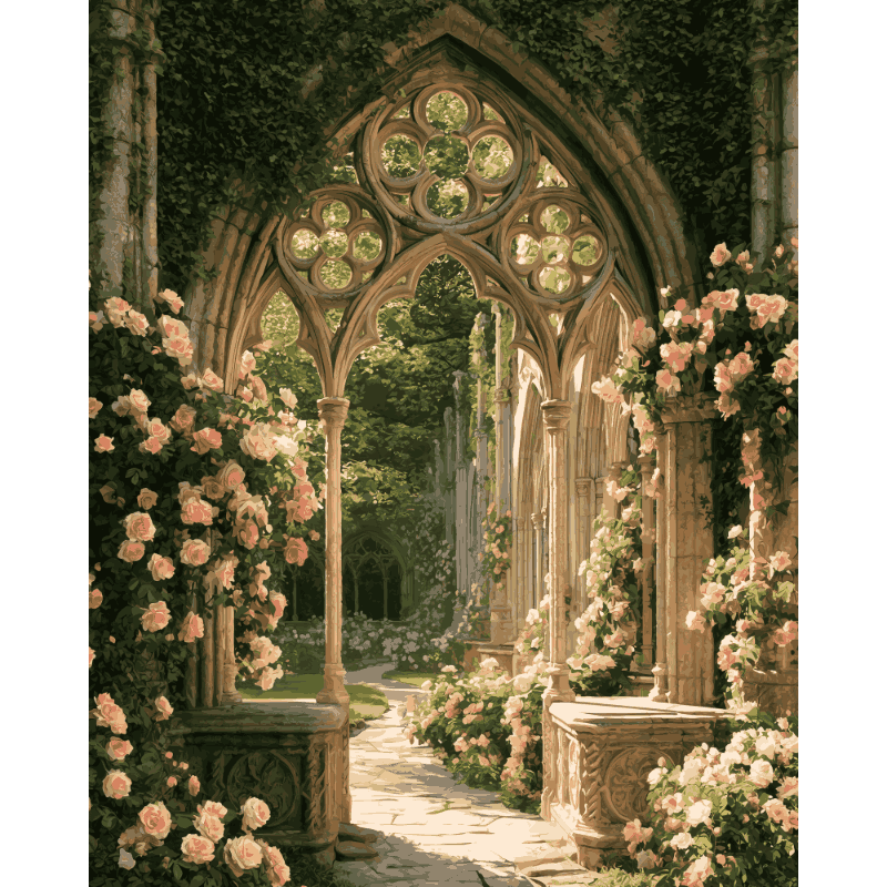 Rose Covered Ruins | Paint by Number - Paint by numbers