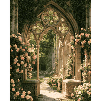 Rose Covered Ruins | Paint by Number - Paint by numbers