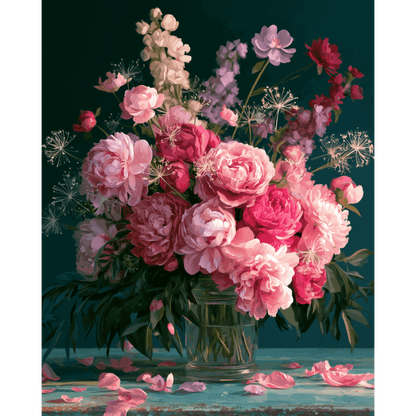 Rose Petals Spilling | Paint by Number - Paint by numbers