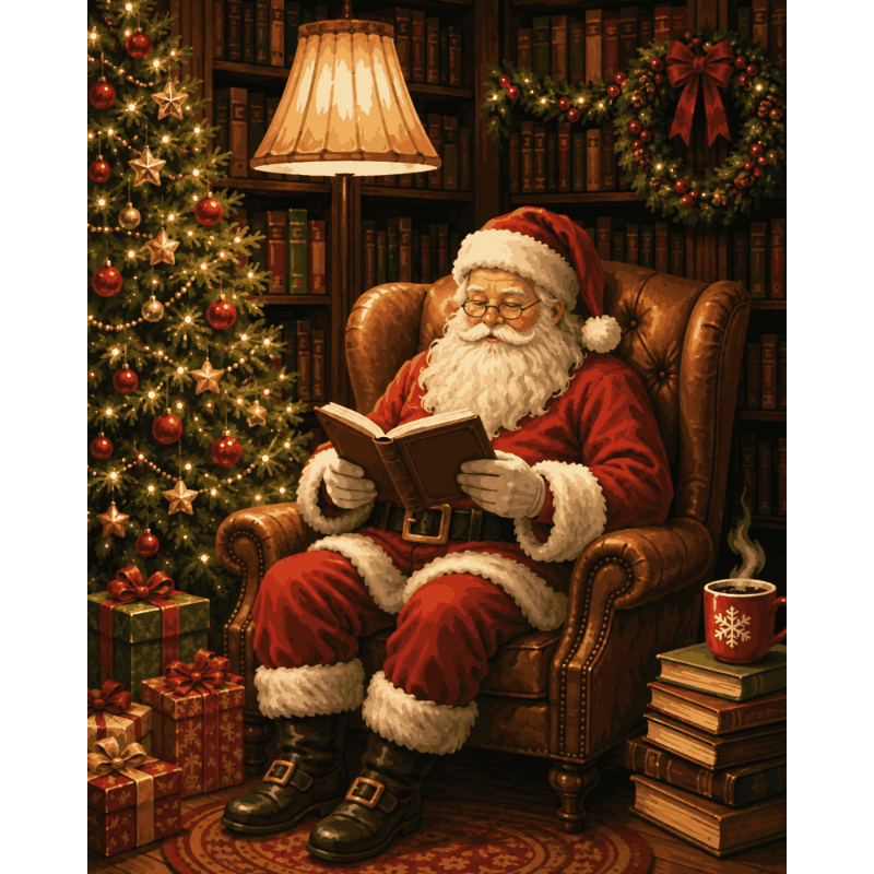 Santa's Reading Nook | Paint by Number - Paint by numbers