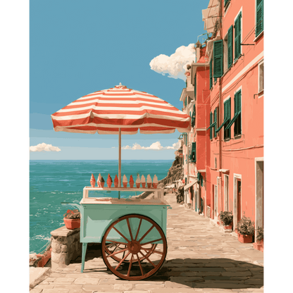 Seaside Cart | Paint by Number - Paint by numbers