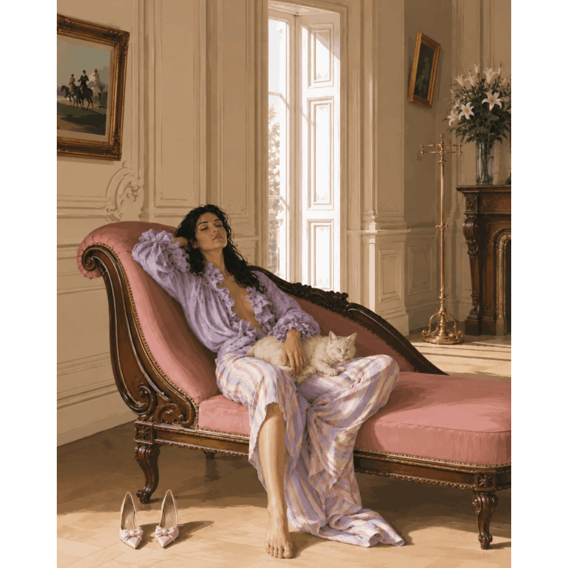 Silk Robe Repose | Paint by Number - Paint by numbers
