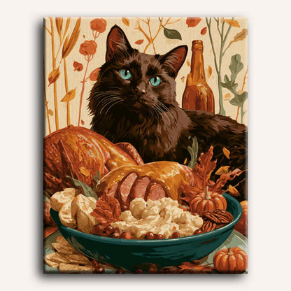 Thanksgiving Cat | Paint by Number