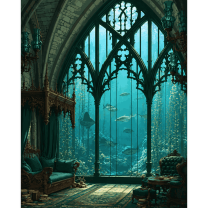 Underwater Gothic Room | Paint by Number - Paint by numbers