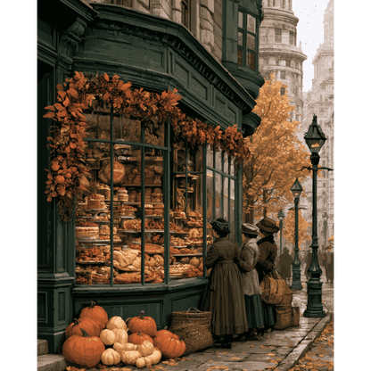 Vintage Bakery Street | Paint by Number - Paint by numbers