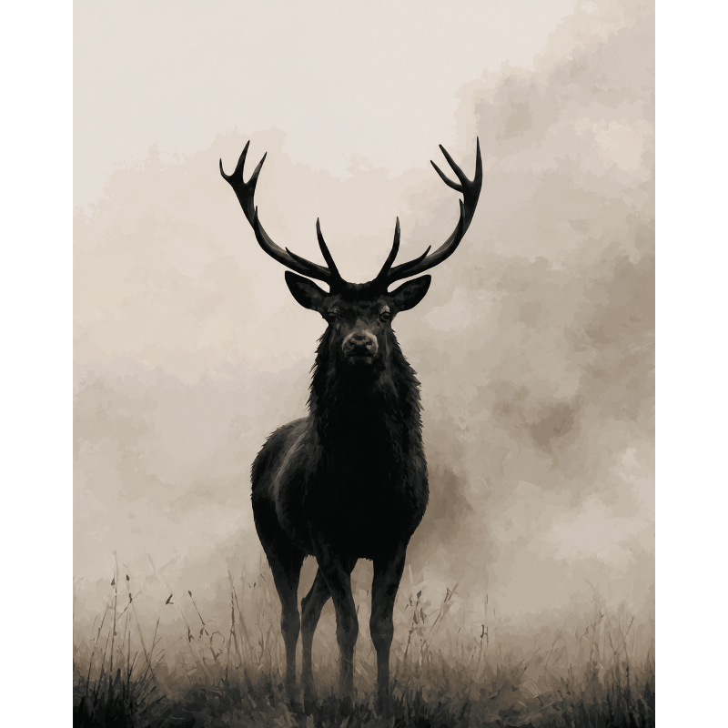 Stag in the Mist | Paint by Number - Paint by numbers