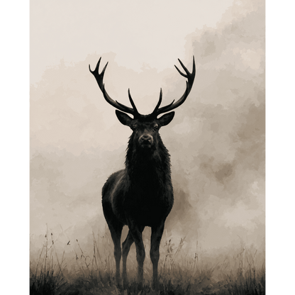 Stag in the Mist | Paint by Number - Paint by numbers