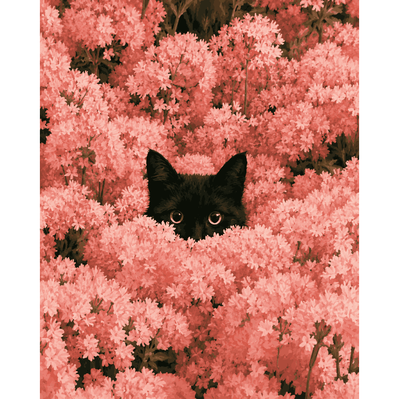 Hidden in Blossoms | Paint by Number - Paint by numbers