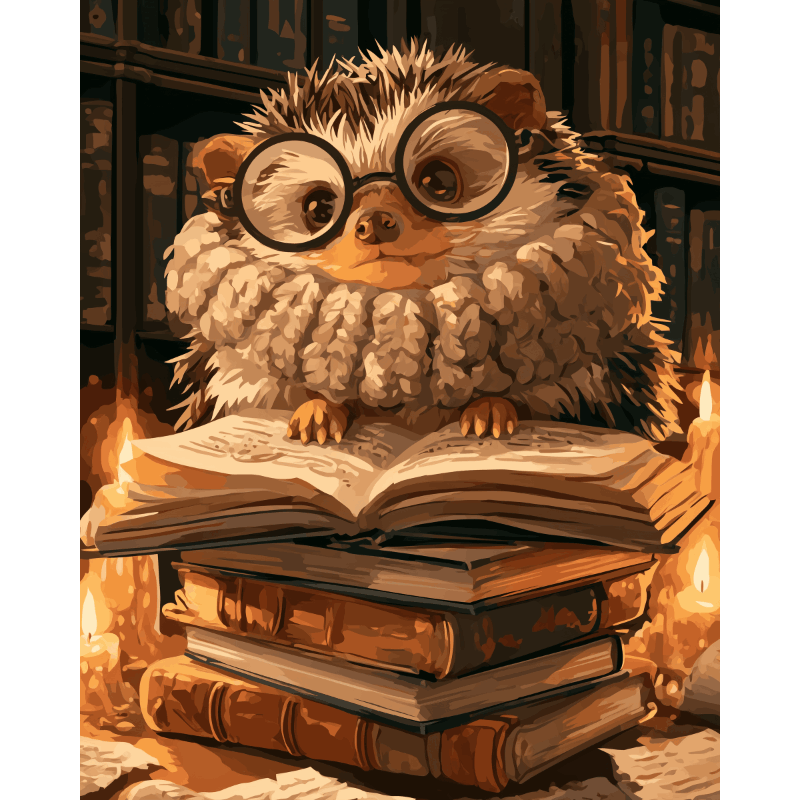 The Reading Hedgehog | Paint by Number - Paint by numbers