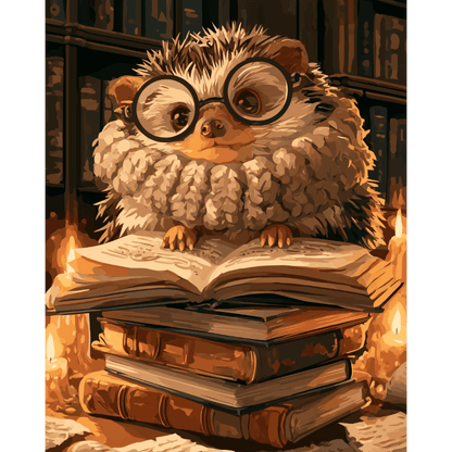 The Reading Hedgehog | Paint by Number - Paint by numbers