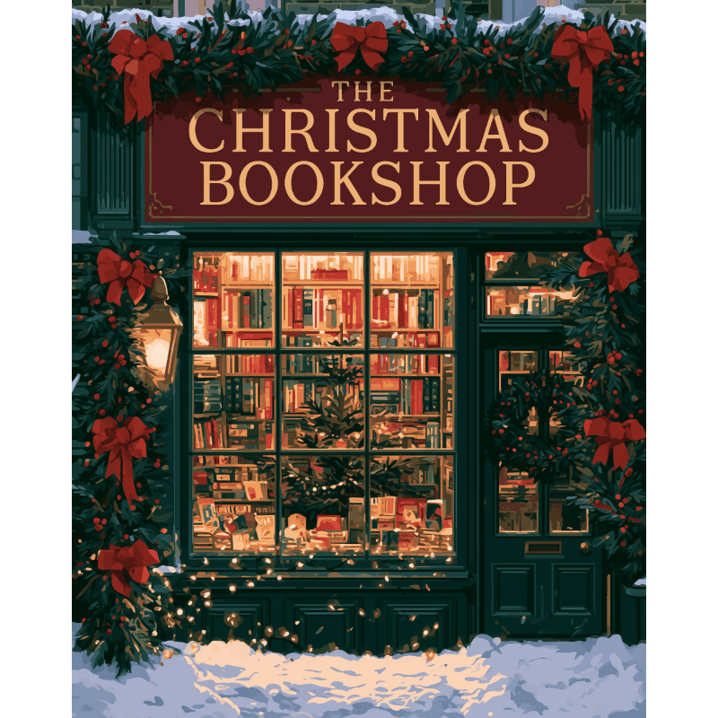 Christmas Bookshop | Paint by Number - Paint by numbers