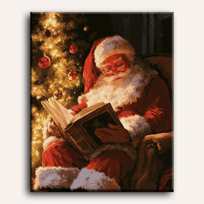 Santa's Quiet Read | Paint by Number