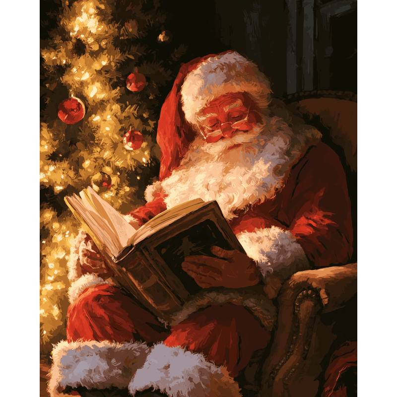 Santa's Quiet Read | Paint by Number - Paint by numbers