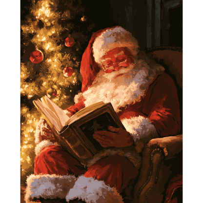 Santa's Quiet Read | Paint by Number - Paint by numbers