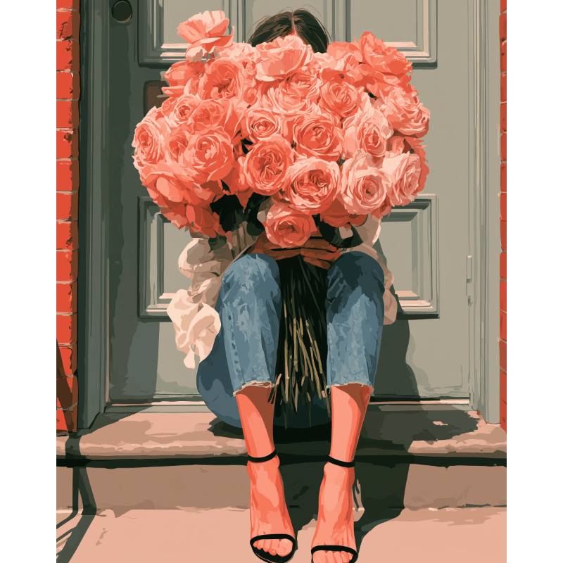 Roses at the Doorstep | Paint by Number - Paint by numbers