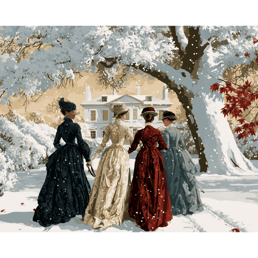 A Snowy Promenade | Paint by Number - Paint by numbers