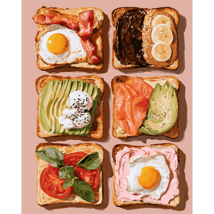 Toast Six Ways | Paint by Number - Paint by numbers