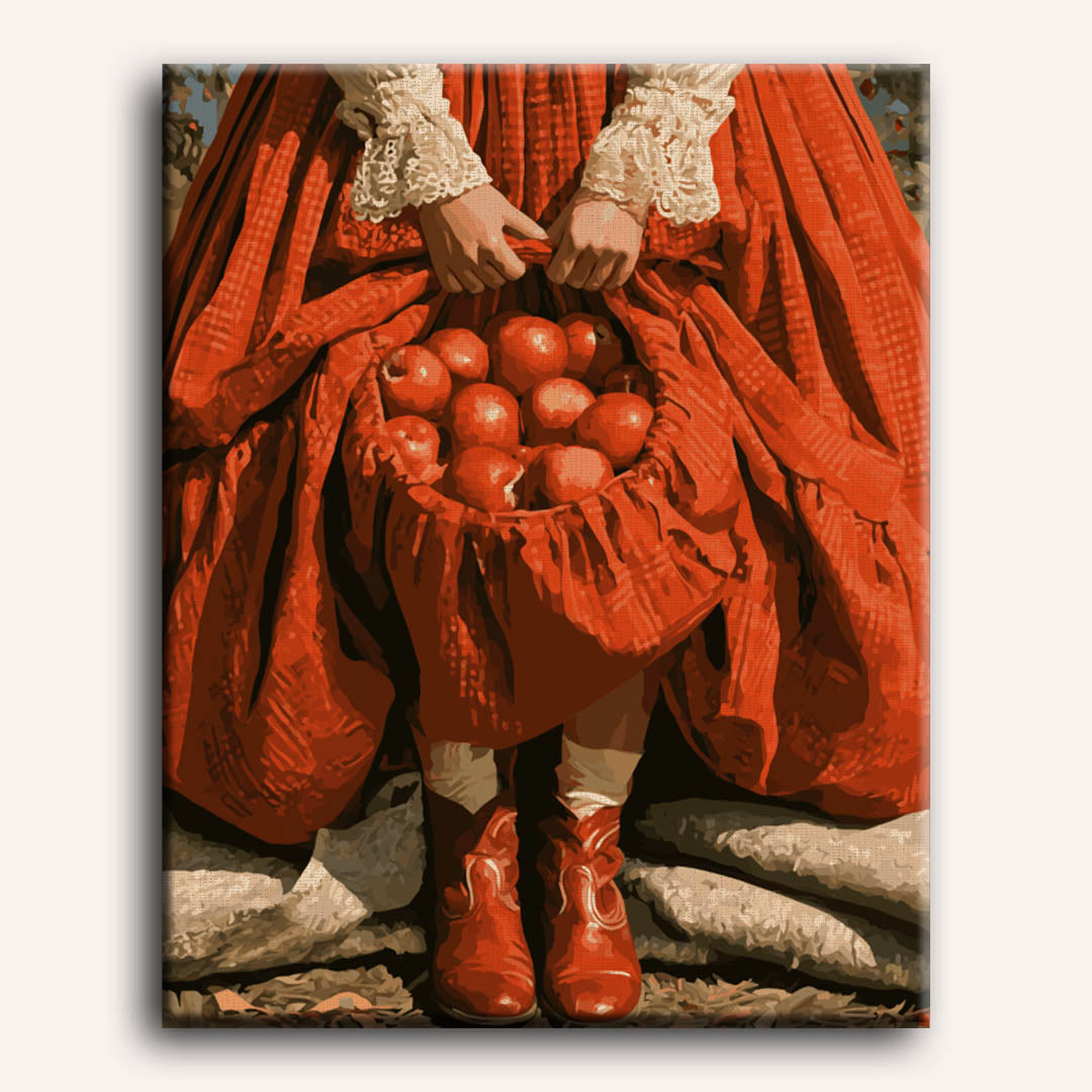 Jupe au panier de pommes | Peinture à numéros