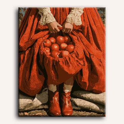 Jupe au panier de pommes | Peinture à numéros