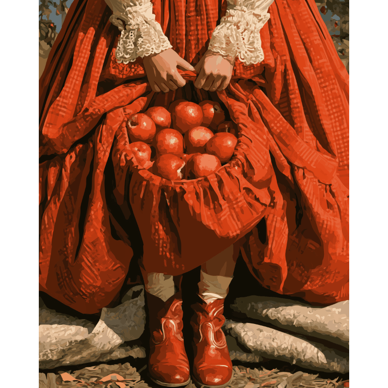 Apple Basket Skirt | Paint by Number - Paint by numbers