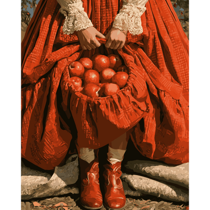 Apple Basket Skirt | Paint by Number - Paint by numbers