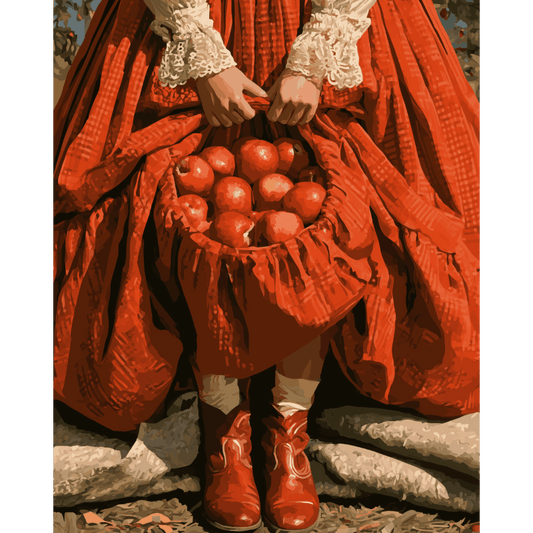 Apple Basket Skirt | Paint by Number - Paint by numbers