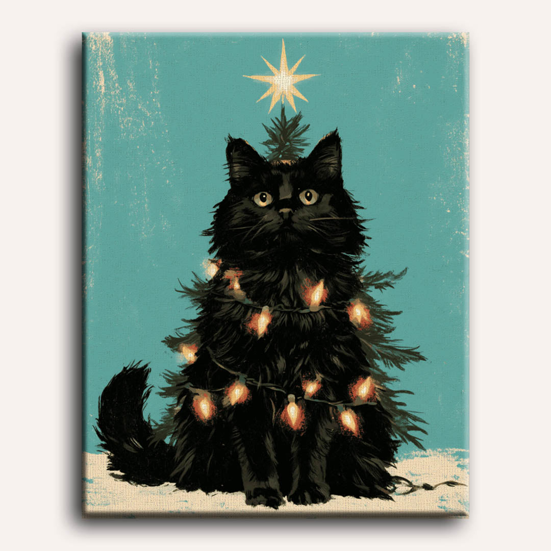 Le petit sapin pur ronron | Peinture à numéros