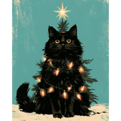 Purrfect Little Tree | Paint by Number - Paint by numbers
