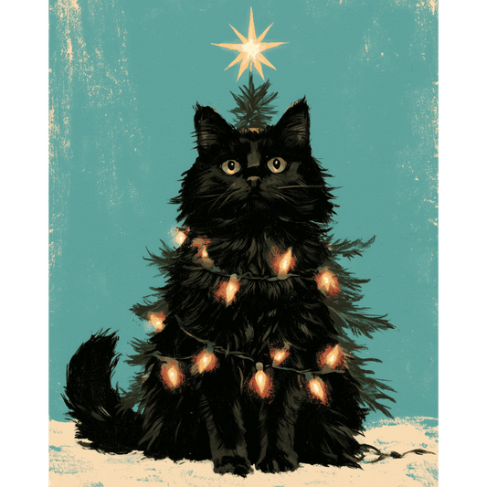 Purrfect Little Tree | Paint by Number - Paint by numbers
