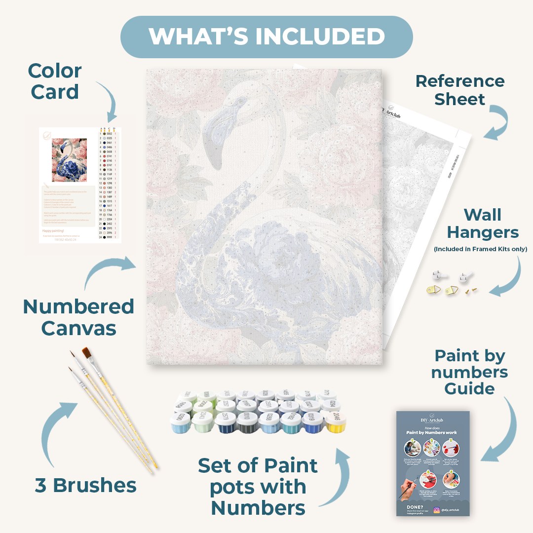 Flamingo & Peonies | Paint by Number