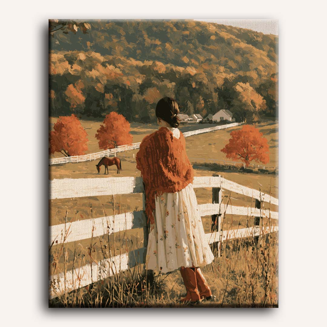 Autumn Fence Line | Paint by Number