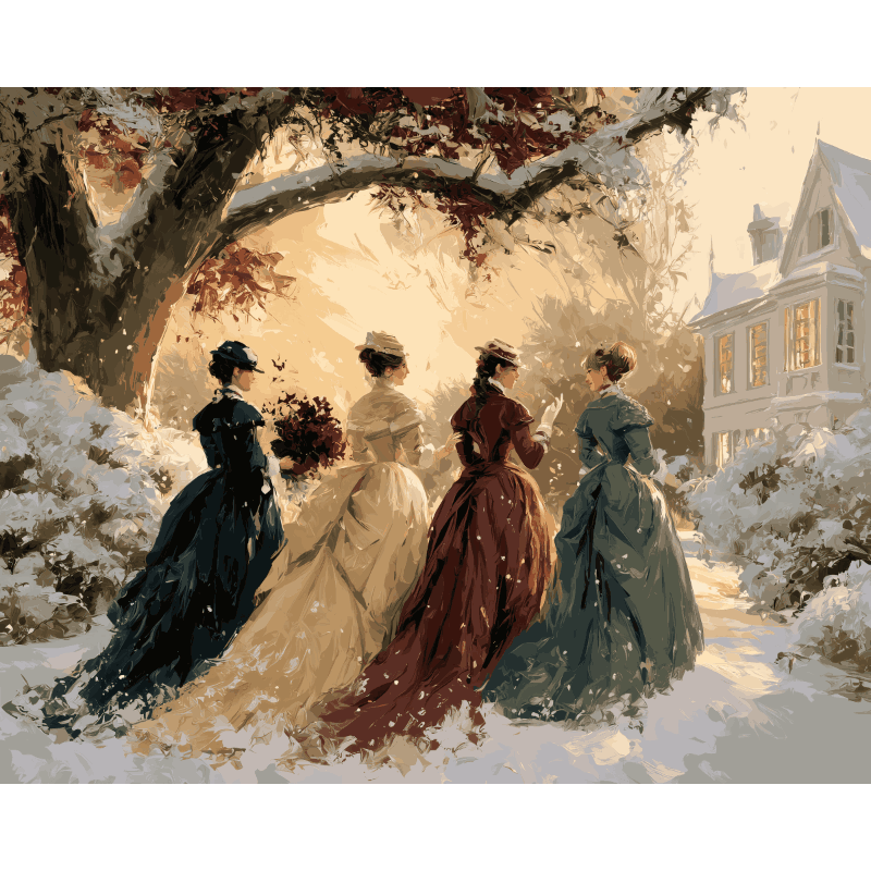 Winter Garden Stroll | Paint by Number - Paint by numbers