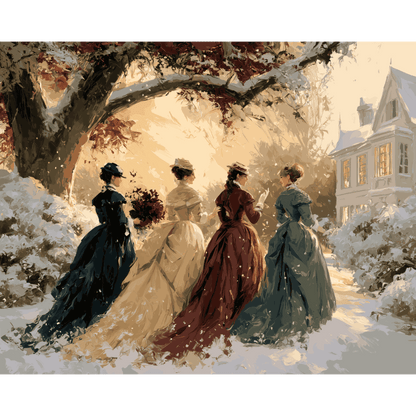 Winter Garden Stroll | Paint by Number - Paint by numbers