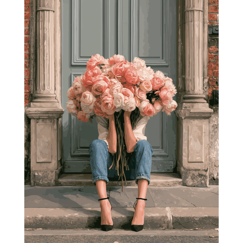 Behind the Bouquet | Paint by Number - Paint by numbers